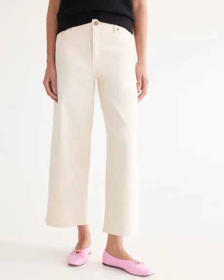 Wide-Leg High-Rise Cropped Jean