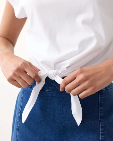 T-shirt à manches très courtes à nouer à la taille