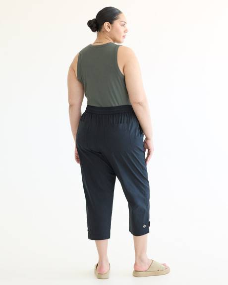 Straight-Leg High-Rise Poplin Capri Pant