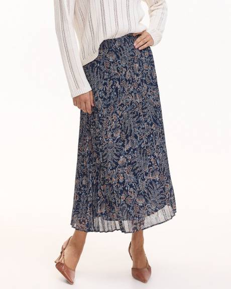 Pleated Chiffon Midi Skirt