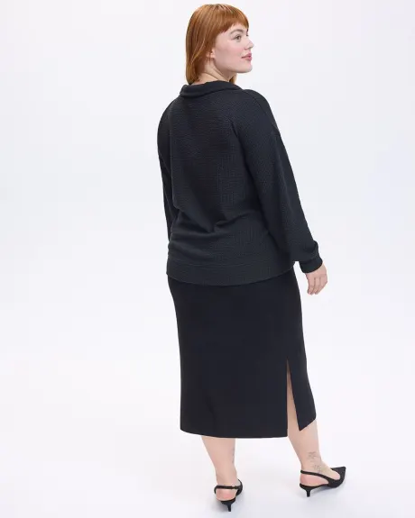 Long-Sleeve Half-Zip Top with Mock Neckline