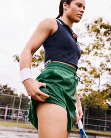 Stretch Mixed-Media Skort - Hyba