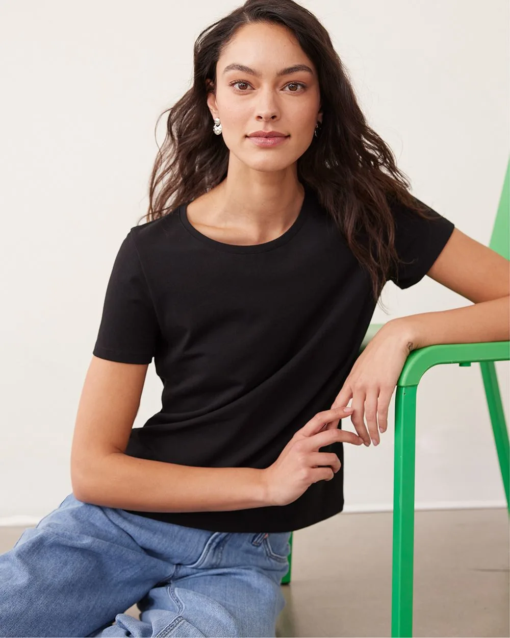 Scoop-Neck Cotton Tee - R Essentials