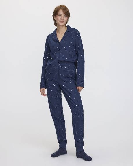 Pyjama en flanelle avec manches longues et jogger