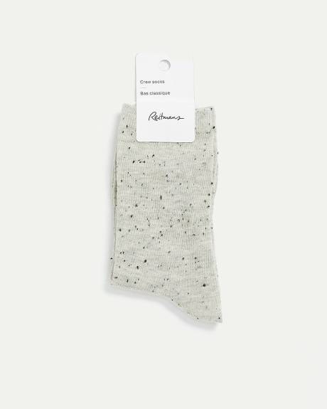 Textured Cotton Crew Socks