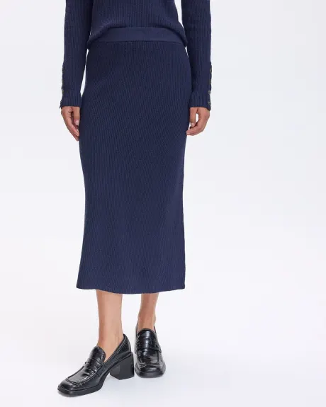 A-Line Knit Midi Skirt