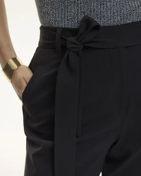 Tapered-Leg High-Rise Pant with Sash - The Timeless