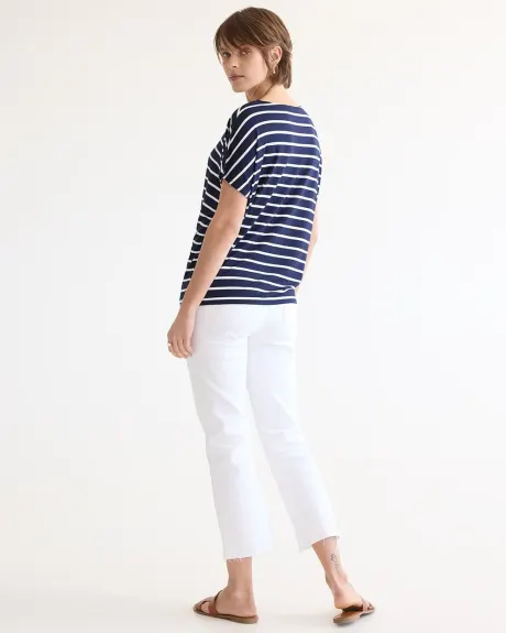 Short-Dolman-Sleeve Boat-Neck Tee