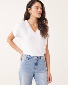 Extended-Sleeve V-Neck Top