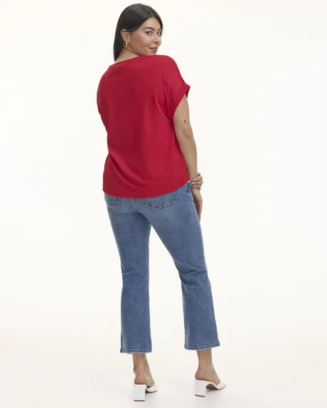 Crew-Neck Tee with Short Dolman Sleeves