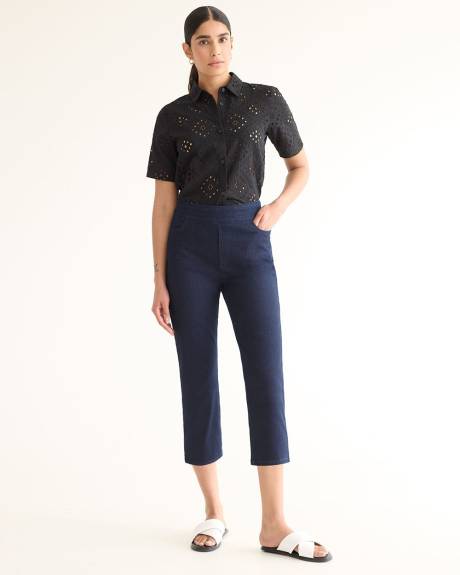 Slim-Leg Mid-Rise Cropped Jean