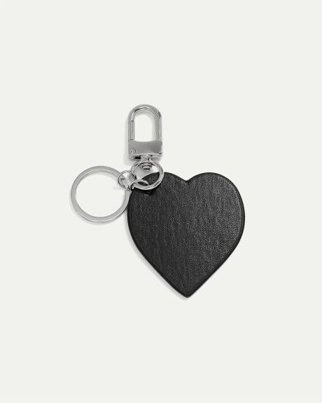 Keychain with Faux Leather Heart