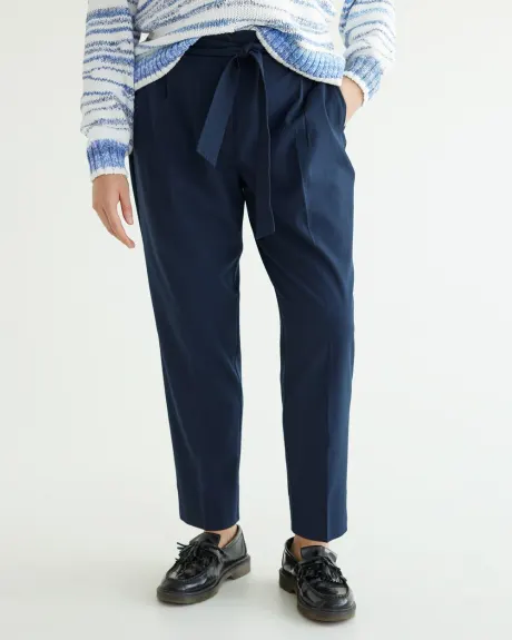 Tapered-Leg High-Rise Pant with Sash - The Timeless - Tall