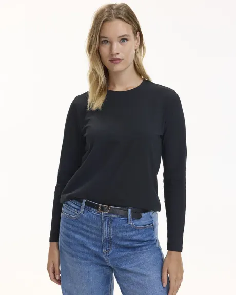 Long-Sleeve Crew-Neck Cotton Tee - R Essentials