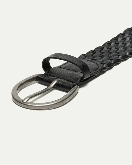 Ceinture tressée en faux cuir