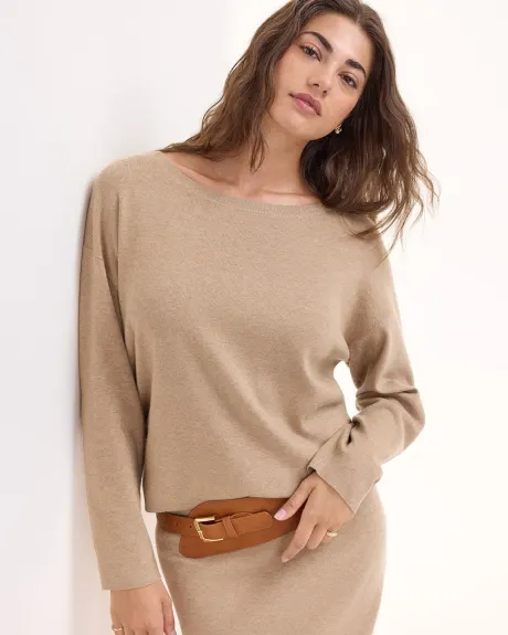 Long-Sleeve Boat-Neck Pullover