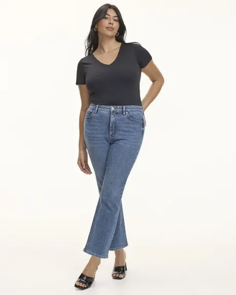 Flare-Leg Mid-Rise Jean