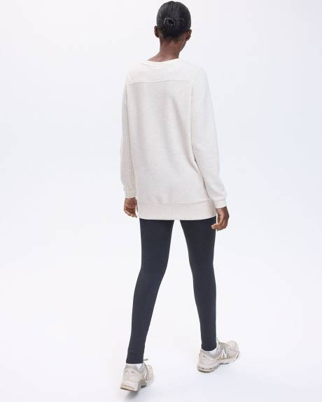 Long-Sleeve Crew-Neck Ottoman-Knit Tunic - Hyba