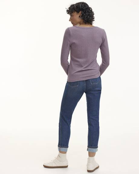 Long-Sleeve Scoop-Neck Top