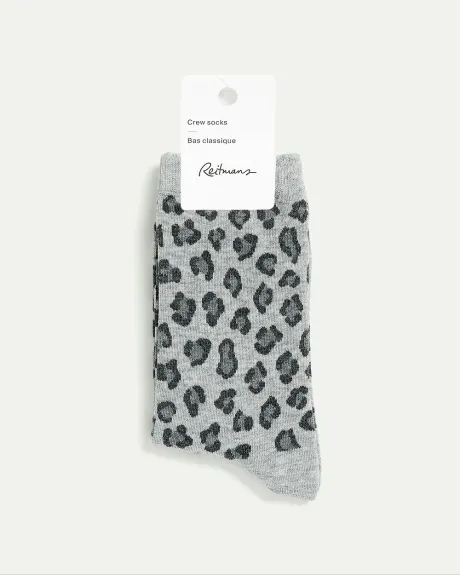 Cotton Socks with Leopard Print