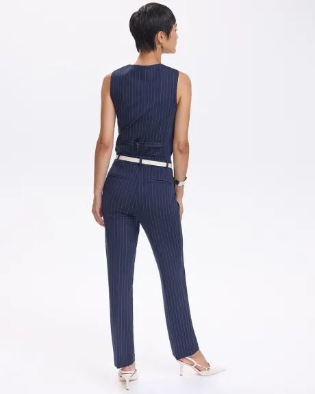 Straight-Leg High-Rise Pinstripe Pants - The Modern Stretch (R) - Petite