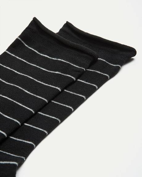 Bamboo Viscose Crew Socks with Stripes