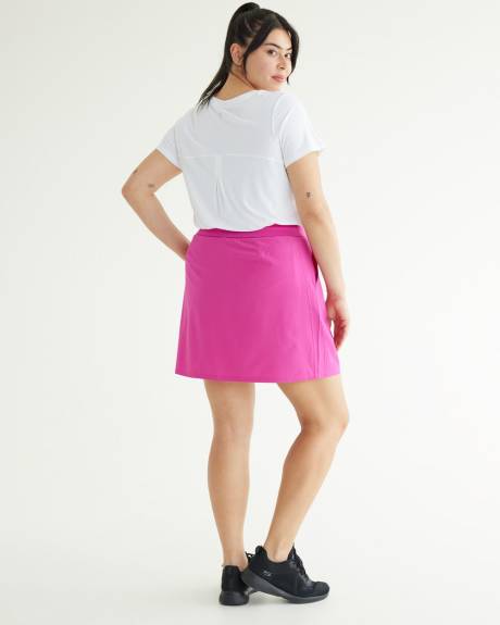 Stretch Mixed-Media Skort - Hyba