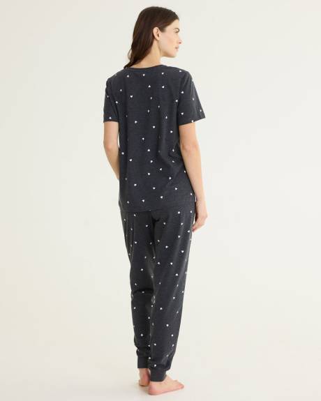 Short-Sleeve Crew-Neck Pyjama Top - R Line