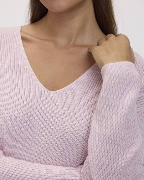 Cashmere-Blend V-Neck Sweater