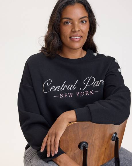 Long-Sleeve Crew-Neck Fleece Sweatshirt