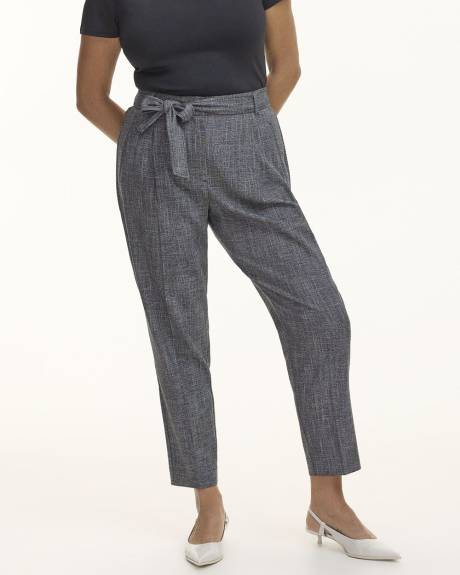 Tapered-Leg High-Rise Pant with Sash - Petite