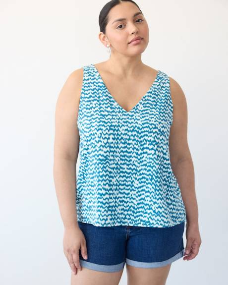 Sleeveless V-Neck Blouse