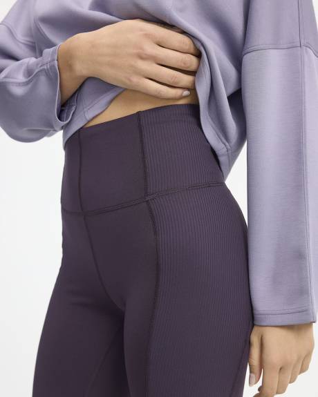 High-Rise Pulse Legging with Ribbed Inserts - Hyba