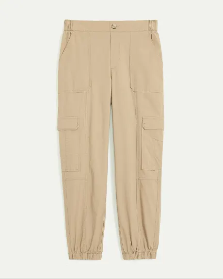 Pantalon jogger en popeline avec poches cargo