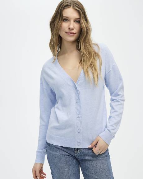 Long-Sleeve V-Neck Cardigan - R Essentials