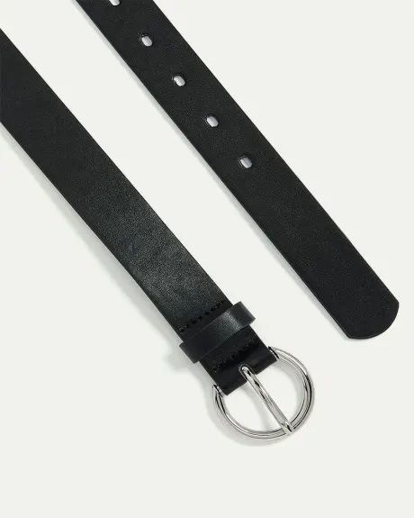 Ceinture en faux cuir avec boucle ronde