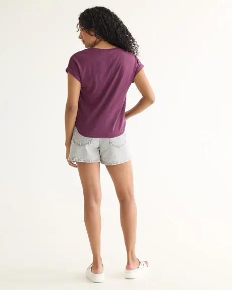 Crew-Neck Tee with Short Dolman Sleeves