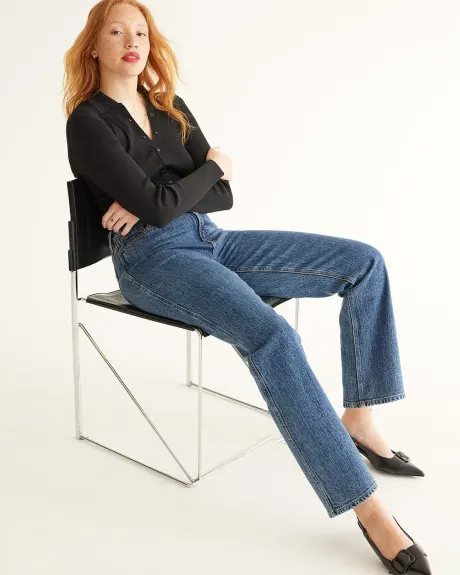 Straight-Leg High-Rise Jean