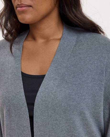 Long-Sleeve Open Cardigan with Pockets