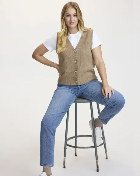 Sleeveless V-Neck Sweater Vest