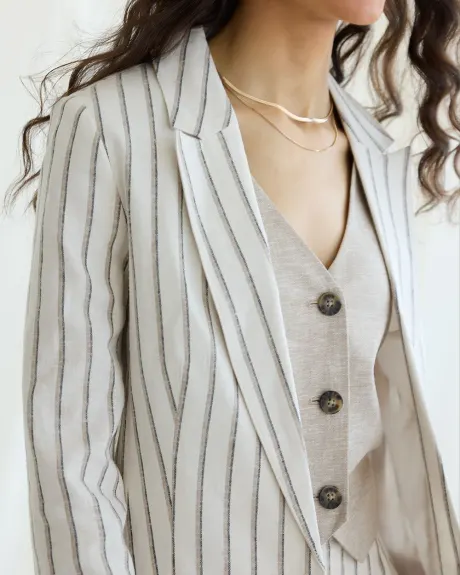 One-Button Linen Blazer