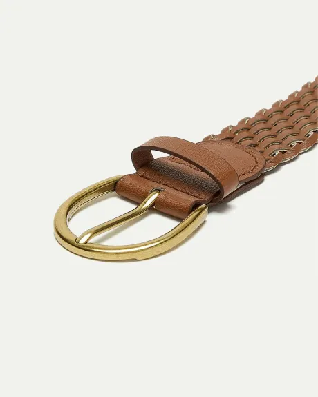 Ceinture tressée en faux cuir