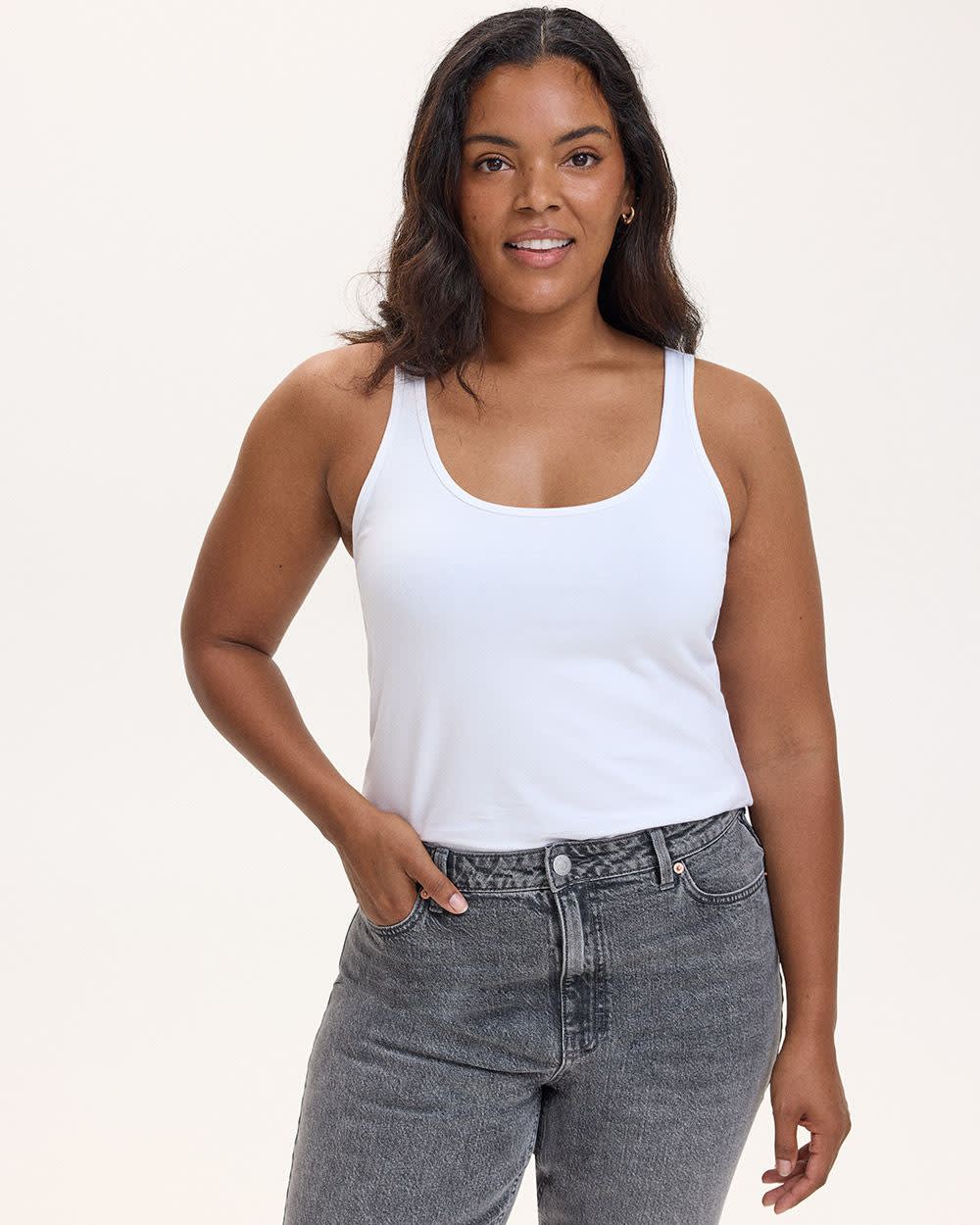 Scoop-Neck Cotton Tank - R Essentials