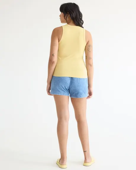 Ribbed Tank wih Crew Neckline