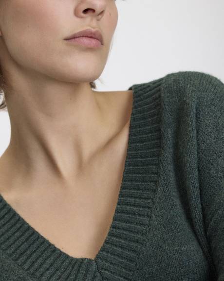 PlushSoft Long-Sleeve V-Neck Sweater