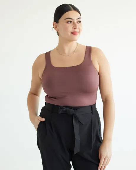 Double-Layer Knit Tank with Square Neckline - R Essentials