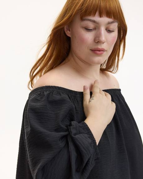 Long-Sleeve Off-the-Shoulder Blouse