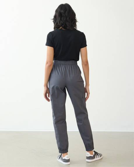 Poplin Jogger with Cargo Pockets - Petite