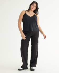 Pantalon cargo à jambe droite et taille haute - L'intemporelle