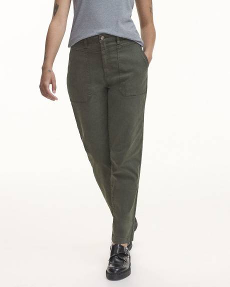 Tapered-Leg High-Rise Utility Pant - Petite